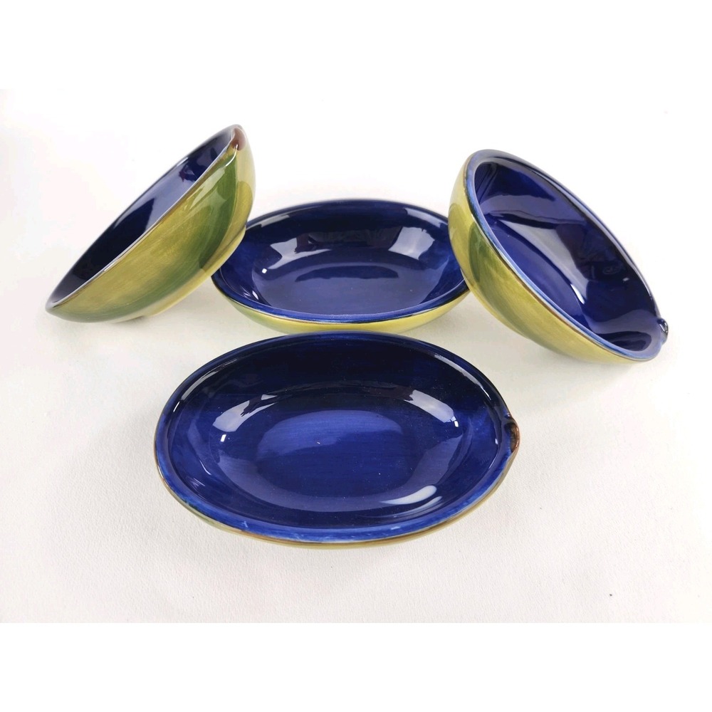 Set of 4 Florida Marketplace Oval Olive Shaped Bowls 4+" Dip Oil Sides Dessert